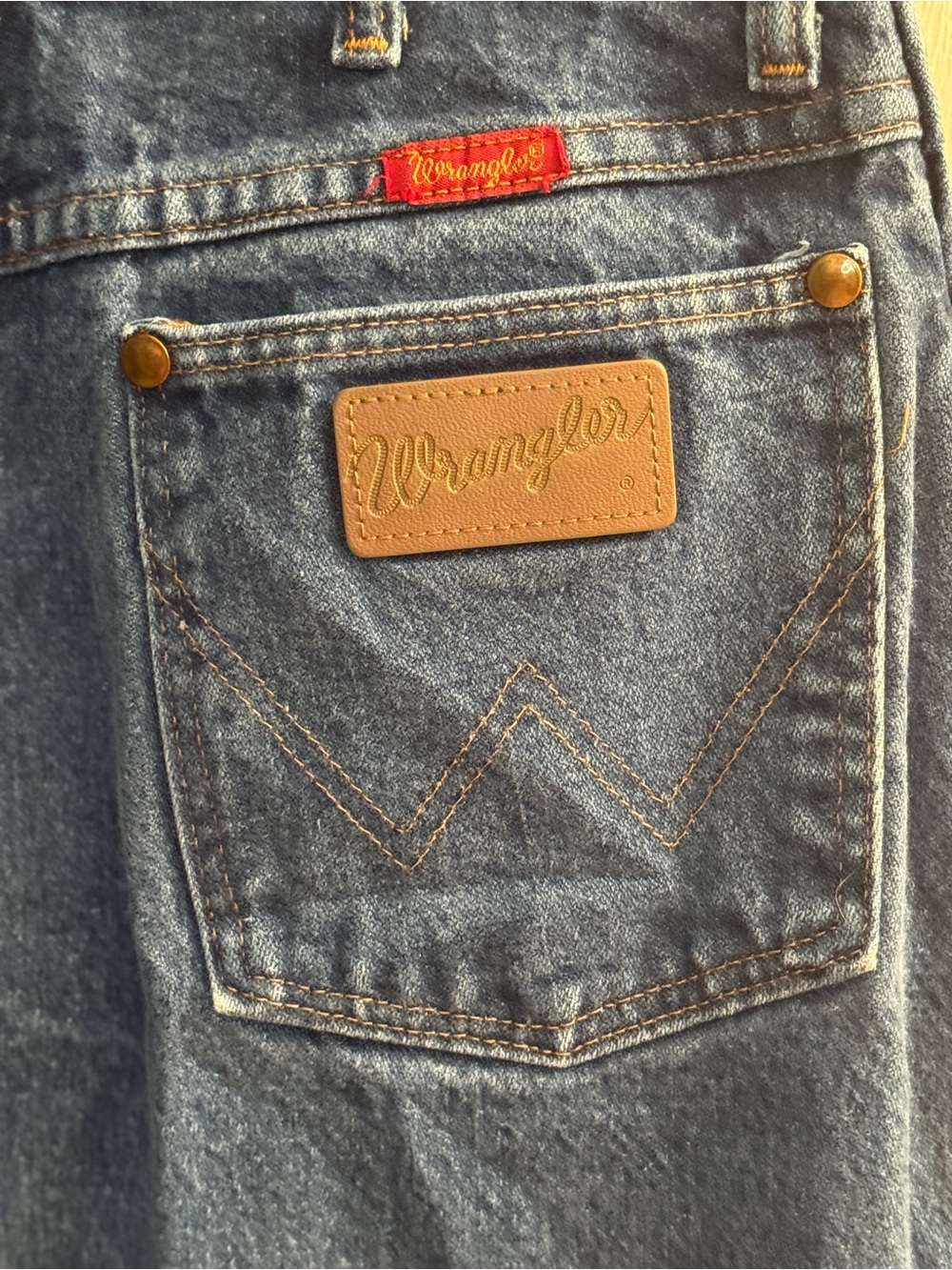 Vintage Wrangler Cowboy Cut Jeans 11/12 x 34 Made in USA High Rise Blue Denim - Picture 4 of 10